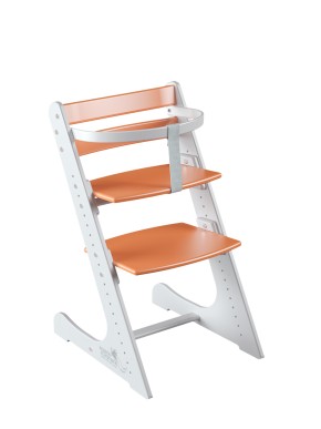 Комплект растущий стул и жесткий ограничитель Конёк Горбунёк Комфорт  (Бело-оранжевый) в Камышлове - kamyshlov.ok-mebel.com | фото