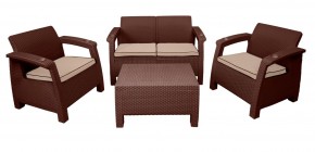 Комплект уличной мебели Yalta Premium Terrace Set (Ялта) шоколадый (+подушки под спину) в Камышлове - kamyshlov.ok-mebel.com | фото