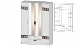 КОСТА-РИКА Шкаф 4-х створчатый (анкор светлый) в Камышлове - kamyshlov.ok-mebel.com | фото