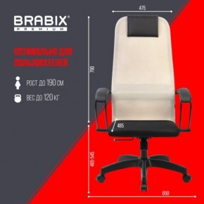 Кресло BRABIX PREMIUM "Ultimate EX-800" пластик, плотная двойная сетка Х2, черное/бежевое, 532916 в Камышлове - kamyshlov.ok-mebel.com | фото 6