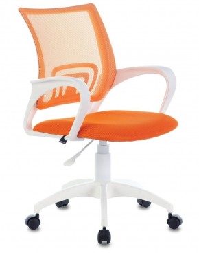 Кресло BRABIX "Fly MG-396W", пластик белый, сетка, оранжевое, 532401, MG-396W_532401 в Камышлове - kamyshlov.ok-mebel.com | фото