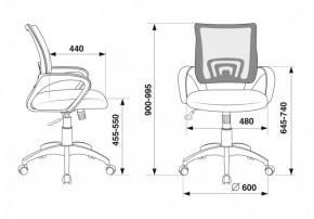 Кресло Бюрократ CH-695N/DG/TW-11 серый TW-04 черный TW-11 в Камышлове - kamyshlov.ok-mebel.com | фото 4