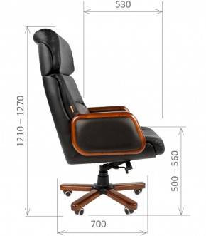 Кресло для руководителя CHAIRMAN 417 (Натуральная кожа) Черное в Камышлове - kamyshlov.ok-mebel.com | фото 5