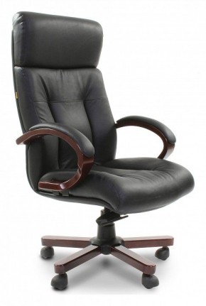 Кресло для руководителя Chairman 421 черный/орех темный, черный в Камышлове - kamyshlov.ok-mebel.com | фото 1