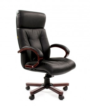 Кресло для руководителя CHAIRMAN  421 (Натуральная кожа) Черное в Камышлове - kamyshlov.ok-mebel.com | фото 1