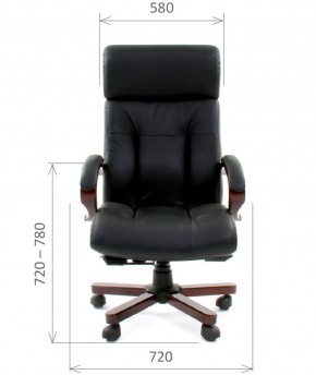 Кресло для руководителя CHAIRMAN  421 (Натуральная кожа) Черное в Камышлове - kamyshlov.ok-mebel.com | фото 4
