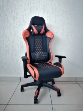 Кресло геймерское Barneo K-53 (черная экокожа оранжевые вставки) в Камышлове - kamyshlov.ok-mebel.com | фото 1
