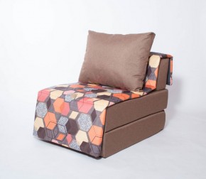 Кресло-кровать бескаркасное Харви (коричневый-геометрия браун) в Камышлове - kamyshlov.ok-mebel.com | фото