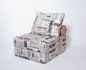 Кресло-кровать-пуф бескаркасное Прайм (Газета) в Камышлове - kamyshlov.ok-mebel.com | фото