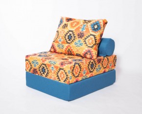 Кресло-кровать-пуф бескаркасное Прайм (мехико желтый-морская волна) в Камышлове - kamyshlov.ok-mebel.com | фото