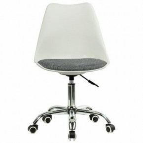 Кресло стул BRABIX "Eames MG-310 CH", хром, пластик белый, ткань серая, 532924 в Камышлове - kamyshlov.ok-mebel.com | фото