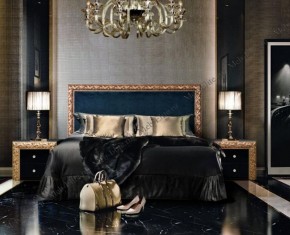 Кровать 2-х спальная (1,6 м) Тиффани Premium черная/золото с мягким элементом (Антрацит) с подъемным механизмомарт (ТФКР-3[3](П) в Камышлове - kamyshlov.ok-mebel.com | фото 2