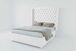 Кровать Берлин ЛЮКС с ПМ 800 (экокожа белая) в Камышлове - kamyshlov.ok-mebel.com | фото