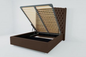 Кровать Берлин ЛЮКС с ПМ 900 (экокожа коричневая) в Камышлове - kamyshlov.ok-mebel.com | фото