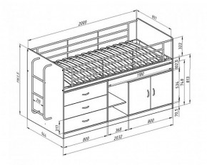 Кровать-чердак "Дюймовочка-6"  Белый/Розовый в Камышлове - kamyshlov.ok-mebel.com | фото 2