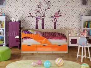 ДЕЛЬФИН-1 Кровать 1800 (Оранжевый металлик/дуб крафт белый) в Камышлове - kamyshlov.ok-mebel.com | фото