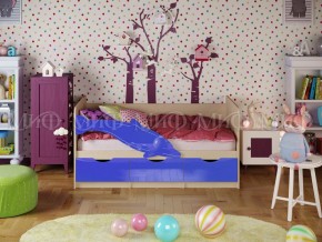 ДЕЛЬФИН-1 Кровать 1800 (Синий металлик/дуб крафт белый) в Камышлове - kamyshlov.ok-mebel.com | фото