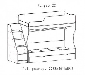 КАПРИЗ-22 Кровать двухъярусная 800 настил ЛДСП в Камышлове - kamyshlov.ok-mebel.com | фото 2