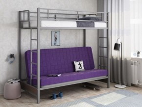 Кровать двухъярусная с диваном "Мадлен" (Серый/Фиолетовый) в Камышлове - kamyshlov.ok-mebel.com | фото