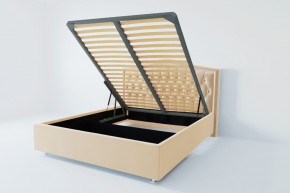 Кровать Калининград с ПМ 1200 (экокожа бежевая) в Камышлове - kamyshlov.ok-mebel.com | фото 2
