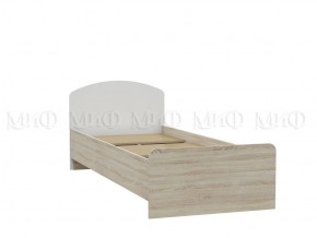 МАРТИНА Кровать 800 с настилом ЛДСП (Белый глянец/дуб сонома) в Камышлове - kamyshlov.ok-mebel.com | фото 1