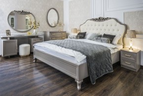Кровать Мокко 1600 с мягким изголовьем + основание (серый камень) в Камышлове - kamyshlov.ok-mebel.com | фото