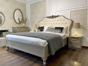 Кровать Мокко 1600 с мягким изголовьем + основание (серый камень) в Камышлове - kamyshlov.ok-mebel.com | фото