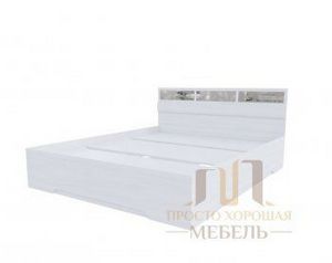Кровать двойная 1600 Николь-1 со стеклом в Камышлове - kamyshlov.ok-mebel.com | фото 1