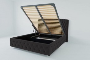 Кровать Нягань с ПМ 1600 (экокожа кольт ч) в Камышлове - kamyshlov.ok-mebel.com | фото