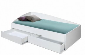 Кровать одинарная "Фея - 3" асимметричная 2000х900 (белая) в Камышлове - kamyshlov.ok-mebel.com | фото 2