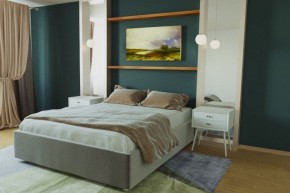Кровать Подиум с ортопедическим основанием 1200 (велюр темно-серый) в Камышлове - kamyshlov.ok-mebel.com | фото 3