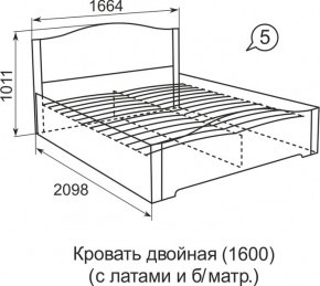 Кровать с латами Виктория 05 в Камышлове - kamyshlov.ok-mebel.com | фото 2