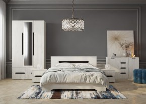 Кровать Вега 1,6 + основание (Крафт белый - Венге) в Камышлове - kamyshlov.ok-mebel.com | фото 3