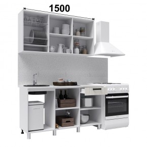 Кухня ДИОР 1500 (Белый/Дуб Крафт белый) в Камышлове - kamyshlov.ok-mebel.com | фото 2