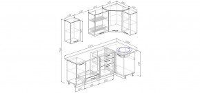 Кухня угловая Антрацит 2200х1000 (Стол. 38мм) в Камышлове - kamyshlov.ok-mebel.com | фото 2