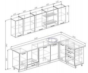 Кухня угловая Антрацит 2600х1600 (Стол. 38мм) в Камышлове - kamyshlov.ok-mebel.com | фото 2