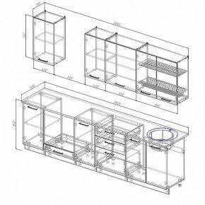 Кухонный гарнитур Антрацит 2800 (Стол. 26мм) в Камышлове - kamyshlov.ok-mebel.com | фото 2