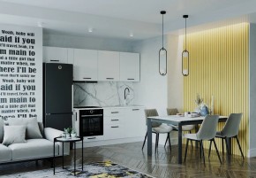 Кухонный гарнитур Белый Глянец 2550 (Стол. 26мм) в Камышлове - kamyshlov.ok-mebel.com | фото