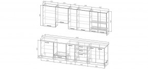 Кухонный гарнитур Каппучино 3000 h950 (Стол. 38мм) в Камышлове - kamyshlov.ok-mebel.com | фото 2