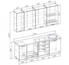 Кухонный гарнитур Крафт 2200 (Стол. 26мм) в Камышлове - kamyshlov.ok-mebel.com | фото 2