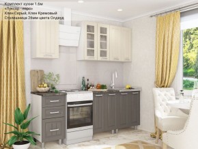 Кухонный гарнитур Луксор-евро 1600 серый-кремовый в Камышлове - kamyshlov.ok-mebel.com | фото