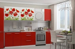 МАКИ КРАСНЫЕ Кухонный гарнитур 2.0 в Камышлове - kamyshlov.ok-mebel.com | фото