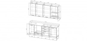 Кухонный гарнитур Меренга 2200 h950 (Стол. 38мм) в Камышлове - kamyshlov.ok-mebel.com | фото 2