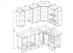 Кухонный гарнитур угловой Демо 2200х1600 (Стол. 26мм) в Камышлове - kamyshlov.ok-mebel.com | фото 2