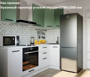 Кухонный гарнитур угловой Муссон 2200х1600 (Стол. 38мм) БЕЛЫЙ/МУССОН/ЖЕМЧУГ в Камышлове - kamyshlov.ok-mebel.com | фото 3