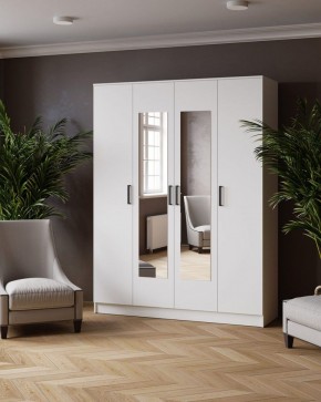 ЛАРС Шкаф комбинированный 1,6 с зеркалом Белый в Камышлове - kamyshlov.ok-mebel.com | фото