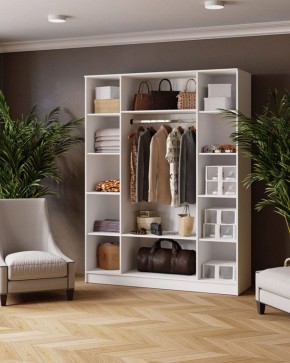 ЛАРС Шкаф комбинированный 1,6 с зеркалом Белый в Камышлове - kamyshlov.ok-mebel.com | фото 2