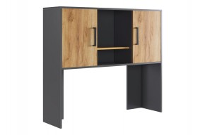 ЛАЙТ 2 Надстройка стола компьютерного (1200) графит в Камышлове - kamyshlov.ok-mebel.com | фото