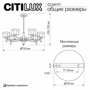 Люстра на штанге Citilux ELAN CL241171 в Камышлове - kamyshlov.ok-mebel.com | фото 12