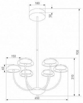 Люстра на штанге Eurosvet Fungo 50388 LED черный в Камышлове - kamyshlov.ok-mebel.com | фото 4